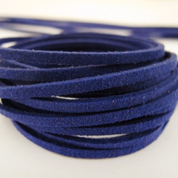 Шнур замшевый 3 мм толщина, 1,4 мм ширина, цвет: темно-синий, 90 м катушка