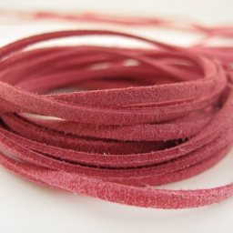 Шнур замшевый 3 мм толщина, 1,4 мм ширина, цвет: малиновый, 90 м катушка