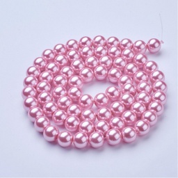 Бусины 12 мм под жемчуг стеклянные круглые, лаванда, отв. 1 мм, 1 нитка / 70 штук