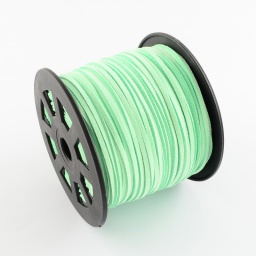 Шнур замшевый 3 мм толщина, 1,4 мм ширина, цвет: светло-бирюзовый, 90 м катушка