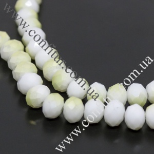 Бусины 8*5 мм Стекло с гальваническим половинным покрытием граненые рондель серые, отв. 1 мм