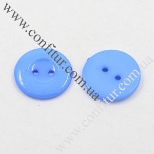 Пуговицы 21*2,5 мм Акрил плоско-круглые голубые 2 отверстия 1 мм