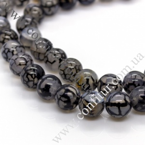 Бусины 12 мм Агат натуральный камень вены дракона класс А круглые кофейные, отв. 1 мм