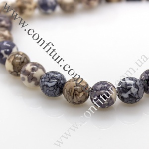 Бусины 10 мм Нефрит белый синтетический камень круглые серые, отв. 1 мм