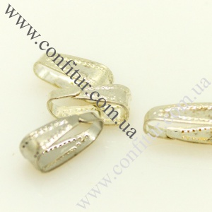 Держатель для подвесок 11*4 мм латунный серебро