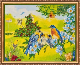 Набор для вышивки бисером на холсте «Весна»