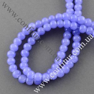 Бусины 10 мм Стеклянные имитация нефрита круглые сине-серые, отв. 1,3~1,6 мм