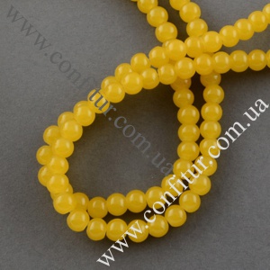 Бусины 10 мм Стеклянные имитация нефрита круглые золотые, отв. 1,3~1,6 мм