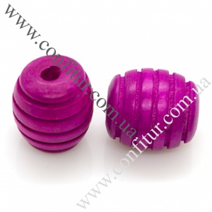 Бусины 25*22 мм Дерево бочонок фуксия, отв. 6 мм