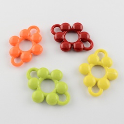 Подвески 48*37 мм акриловые, непрозрачные, цветок, разноцветные, отв. 7 мм