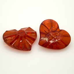 Бусины 26,5*21*12 мм акриловые, сердце, прозрачные, Цвет: малиновый, отв. 3 мм