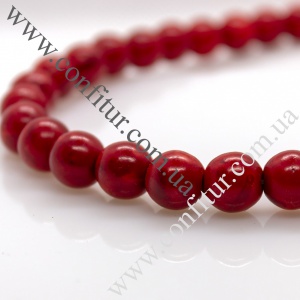 Бусины 10 мм Говлит синтетический камень круглые красные, отв. 1 мм