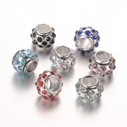 Pandora бусины в форме шайбы, горный хрусталь, 11х8 мм, отв. 5. 23943