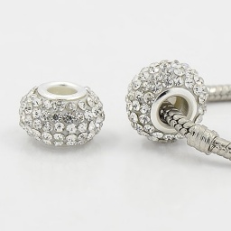 Pandora бусины с хрусталем класса А, 23947, 15х10 мм, отв. 5