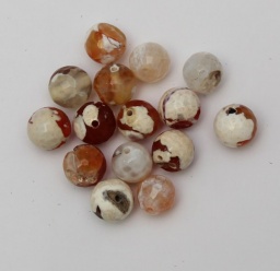 Агат бусины 10 мм, граненый, круглый, натуральный, коричневый, 23973.