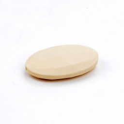 Бусины силикон пищевой, овал 40*25*9 мм, отв. 2 мм , молочный