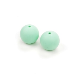 Бусины силикон пищевой, 12 мм, отв 2 мм , бирюзовые