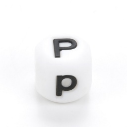 Бусины силикон пищевой, алфавит P 15 мм, отв 2 мм