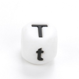 Бусины силикон пищевой, алфавит T 15 мм, отв 2 мм