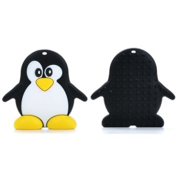 Грызунок силикон пищевой, пингвин 70*74 мм