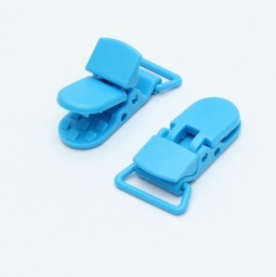 Замок-клипса для силиконовых бусин, 42х16х10, голубой