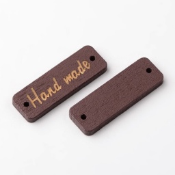 Подвески Деревянные 30х10х3 мм, Hand Made, Окрашенные, Прямоугольные, Коричневые