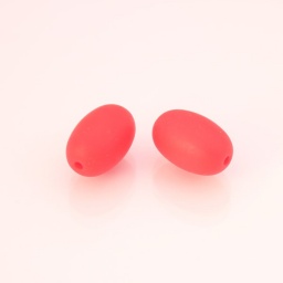 Бусины, 20*13 мм, баррель, пищевой силикон, красные, отв. 2 мм