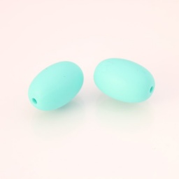 Бусины, 20*13 мм, баррель, пищевой силикон, бирюзовые, отв. 2 мм