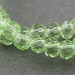 Бусины Стеклянные, 4~5x3~4 мм, круглые, граненые, прозрачные, салатовый