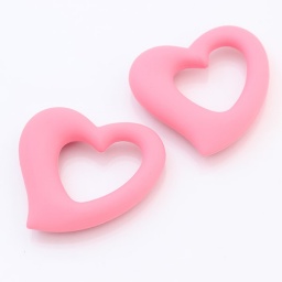 Грызунки, Сердце, 60х64 мм, пищевой силикон, розовый