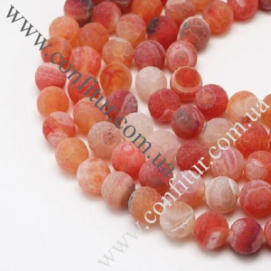 Бусины 8 мм Агат натуральный камень матовые круглые коралл, отв. 1мм