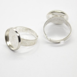 Основа для кольца с платформой, латунная, Размер: 17 мм, диаметр основы 16*14 мм, Цвет: Платина