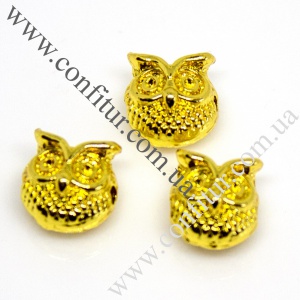 Бусины 11*11*9 мм Сплав бижутерный тибетский стиль филин золото, отв. 1,5 мм