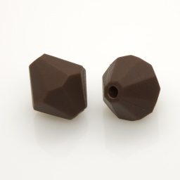Бусины пищевой силикон 13*13*14 мм, биконус, коричневые, отв. 2 мм