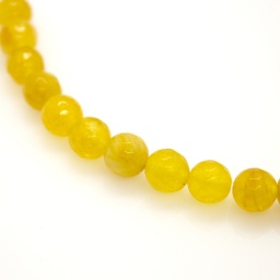 Бусины Агат 8 мм, натуральный камень, круглые, граненые, желтые, отв. 1 мм