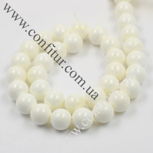 Бусины 8 мм Жемчуг перламутровый натуральный круглый белый отв.1 мм