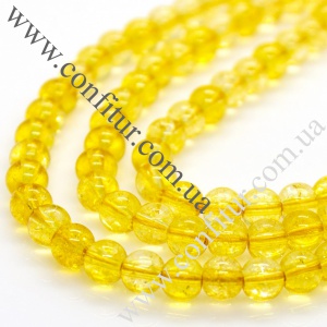 Бусины 6 мм Цитрин синтетический камень круглые лимонные, отв. 1 мм