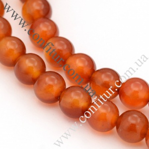 Бусины 4 мм Сердолик натуральный камень круглые красные, отв. 1 мм