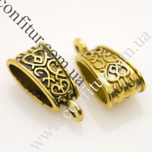 Бейл 18*8 мм Сплав бижутерный тибетский стиль треугольник античное золото, отв. 2 мм