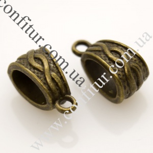 Бейл 14*8 мм Сплав бижутерный тибетский стиль треугольник античная бронза, отв. 2 мм