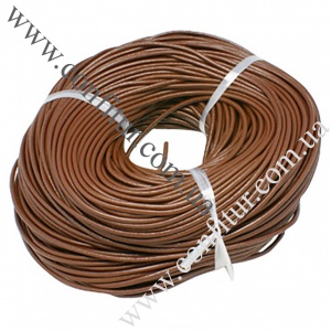 Шнур 3 мм из натуральной кожи круглый коричневый