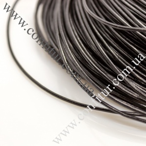 Шнур 1,5 мм из натуральной кожи круглый черный