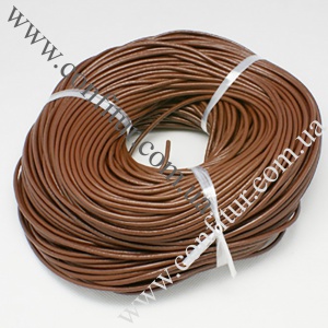 Шнур 1,5 мм из натуральной кожи круглый коричневый