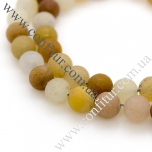 Бусины 8 мм Авантюрин желтый натуральный камень матовые круглые желтые, отв. 1 мм