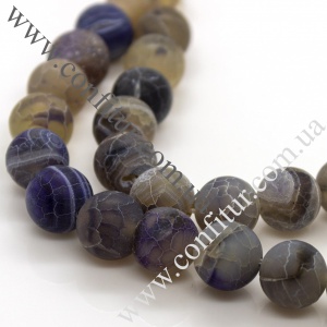 Бусины 12 мм Агат натуральный камень круглые матовые серые отв. 1 мм