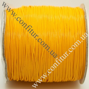 Шнур 0,5 мм вощеный полиэфирный корейский для браслетов оранжевый