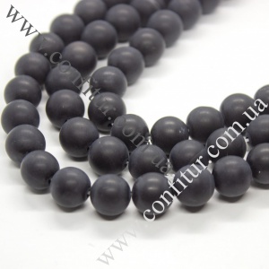 Бусины 10~10.5 мм Агат натуральный камень матовые круглые черные, отв. 1,2 мм