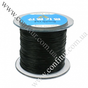 Силиконовая нить 1 мм корейская черная, 100 м катушка