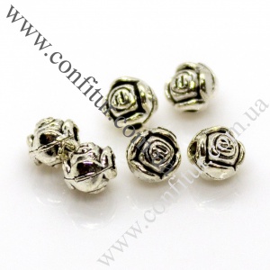 Разделители для бусин 5*5 мм бижутерный сплав тибетский стиль цветок античное серебро, отв. 1 мм