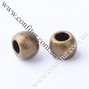 Разделитель для бусин 6*4 мм бижутерный сплав тибетский стиль рондель античная бронза, отв. 3 мм